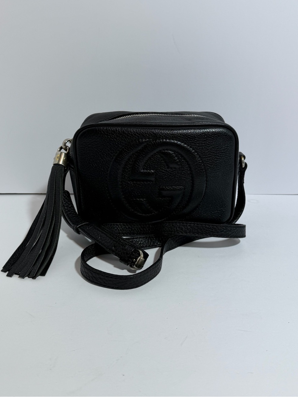Gucci Black Soho Leather Tassel Crossbody